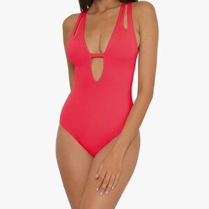 Washed NOT Worn Becca by Rebecca Virtue One Piece plunge neck swimsuit